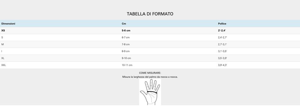Tabella Taglie Gianti Neilpryde